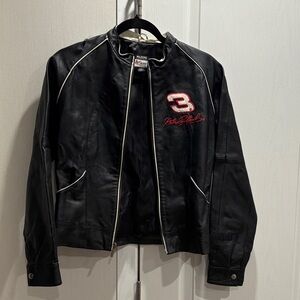 Wilsons Leather Black Jacket with Red and White Accents